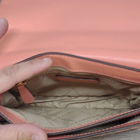 *6521 Michael Kors peach snakeskin convertible crossbody shoulder bag - Picture 9 of 13